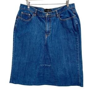 Vintage 90s Y2K Venezia Women's Blue Jean Denim A-line Skirt Size 20